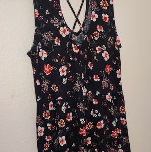 Floral Halter top with cross back detail
